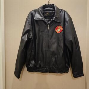 U.S. Marines Leather Jacket – Official Licensed Military Outerwear Size XXL